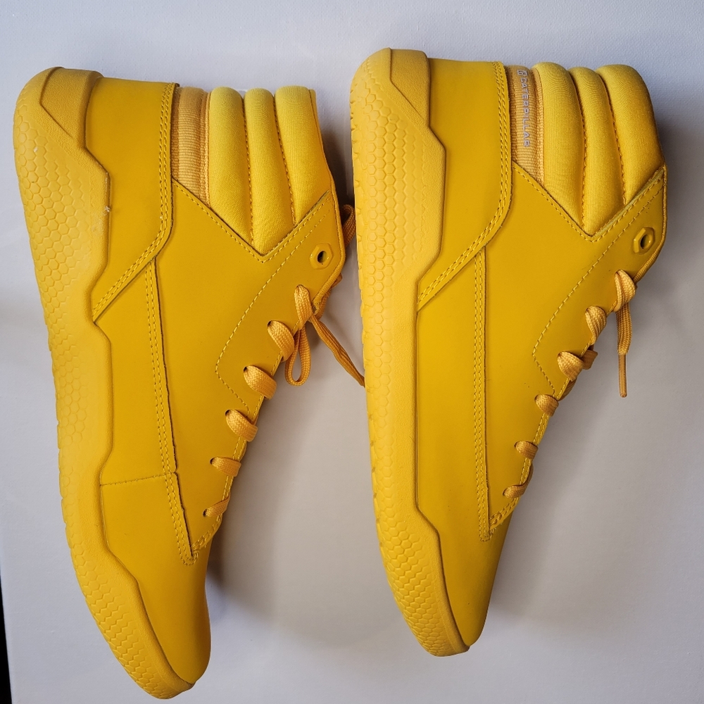 Caterpillar canary yellow gym shoes!!!